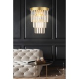 Avizemoda Desina Kristal Taşlı Lüks Aplik - (sarı-yaldız)