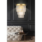 Avizemoda Desina Kristal Taşlı Lüks Aplik - (sarı-yaldız)