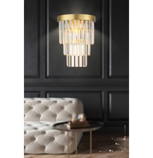 Avizemoda Desina Kristal Taşlı Lüks Aplik - (sarı-yaldız)