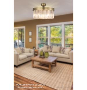 Avizemoda Desina 40 Lık Kristal Taşlı  Avize - (Eskitme Kaplama)