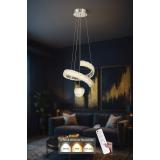 Avizemoda Milly Tekli Dimmer 3 Renk Ledli (Sarı-Beyaz-Gün Işığı) Modern Akrilik Avize -Krom