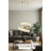 Avizemoda Milly 30 cm Dimmer Kumandalı 3 Renk Ledli (Sarı-Beyaz-Gün Işığı) Modern Akrilik Avize -Krom