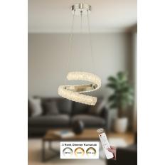 Avizemoda Milly 30 cm Dimmer Kumandalı 3 Renk Ledli (Sarı-Beyaz-Gün Işığı) Modern Akrilik Avize -Krom