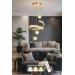 Avizemoda Milly 3'lü Dimmer Kumandalı 3 Renk Ledli (SARI-BEYAZ-GÜN IŞIĞI) Modern Akrilik Avize - Gold