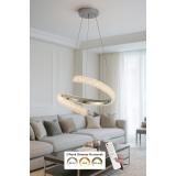 Avizemoda Milly 40 cm Dimmer Kumandalı 3 Renk Ledli (Sarı-Beyaz-Gün Işığı) Modern Akrilik Avize -Krom
