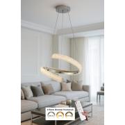 Avizemoda Milly 40 cm Dimmer Kumandalı 3 Renk Ledli (Sarı-Beyaz-Gün Işığı) Modern Akrilik Avize -Krom