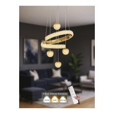 Avizemoda Milly 4'lü Dimmer Kumandalı 3 Renk Ledli (SARI-BEYAZ-GÜN IŞIĞI) Modern Akrilik Avize -gold
