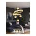 Avizemoda Milly 4'lü Dimmer Kumandalı 3 Renk Ledli (SARI-BEYAZ-GÜN IŞIĞI) Modern Akrilik Avize -gold