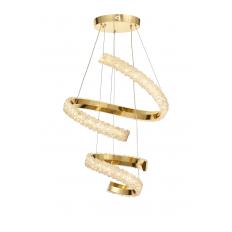 Avizemoda Milly 50+30 cm Dimmer Kumandalı 3 Renk Ledli (Sarı-Beyaz-Gün Işığı) Modern Akrilik Avize -Gold