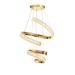 Avizemoda Milly 50+30 cm Dimmer Kumandalı 3 Renk Ledli (Sarı-Beyaz-Gün Işığı) Modern Akrilik Avize -Gold