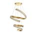 Avizemoda Milly 50+30 cm Dimmer Kumandalı 3 Renk Ledli (Sarı-Beyaz-Gün Işığı) Modern Akrilik Avize -Gold