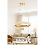 Avizemoda Milly 50 cm Dimmer Kumandalı 3 Renk Ledli (Sarı-Beyaz-Gün Işığı) Modern Akrilik Avize -Gold