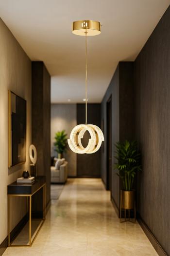 Avizemoda Savona Tekli 3 Renk Ledli (SARI-BEYAZ-GÜN IŞIĞI) Modern Akrilik Avize -gold