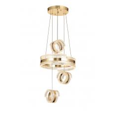 Avizemoda Savona 3 Lü Dimmer Kumandalı 3 Renk Ledli (SARI-BEYAZ-GÜN IŞIĞI) Modern Akrilik Avize -gold