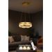 Avizemoda Estilo 40 cm Dimmer Kumandalı 3 Renk Ledli (Sarı-Beyaz-Gün Işığı) Modern Akrilik Avize - Sarı Yaldız