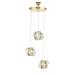 Avizemoda Savona 3 lü Sarkıt Dimmer Kumandalı 3 Renk Ledli (Sarı-Beyaz-Gün Işığı) Modern Akrilik Avize -Gold