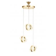 Avizemoda Savona 3 lü Sarkıt Dimmer Kumandalı 3 Renk Ledli (Sarı-Beyaz-Gün Işığı) Modern Akrilik Avize -Gold