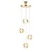Avizemoda Savona 4 lü Sarkıt Dimmer Kumandalı 3 Renk Ledli (Sarı-Beyaz-Gün Işığı) Modern Akrilik Avize -Gold