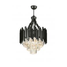Avizemoda Sima 40 Cm'lik Kristal Cam Taşlı Lüks Avize - (Siyah Renk)