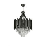 Avizemoda Sima 40 Cm'lik Kristal Cam Taşlı Lüks Avize - (Siyah Renk)