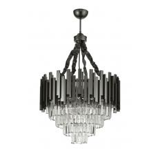 Avizemoda Sima 50 Cm'lik Kristal Cam Taşlı Lüks Avize - (Siyah Renk)