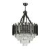 Avizemoda Sima 50 Cm'lik Kristal Cam Taşlı Lüks Avize - (Siyah Renk)