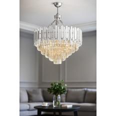 Avizemoda Sima 60 Cm'lik Kristal Cam Taşlı Lüks Avize - (gümüş Yaldız)