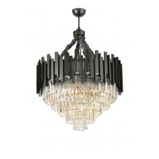 Avizemoda Sima 60 Cm'lik Kristal Cam Taşlı Lüks Avize - (Siyah Renk)