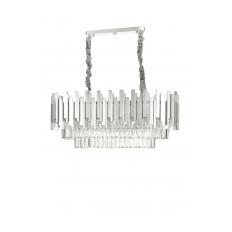 Avizemoda Sima 75x30 Cm'lik Kristal Cam Taşlı Lüks Yemek Masası Üstü Avize - (GÜMÜŞ YALDIZ)