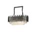 Avizemoda Sima 75x30 Cm'lik Kristal Cam Taşlı Lüks Yemek Masası Üstü Avize - (Siyah Renk)