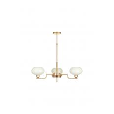 Avizemoda Vanna 3 lü Beyaz Camlı Salon Oturma Odası Modern Sarkıt Avize - (Gold Kaplama)