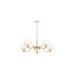 Avizemoda Vanna 5 li Beyaz Camlı Salon Oturma Odası Modern Sarkıt Avize - (Gold Kaplama)