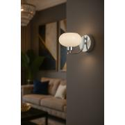 Avizemoda Vanna Aplik Beyaz Camlı Salon Oturma Odası Modern (Krom Kaplama)