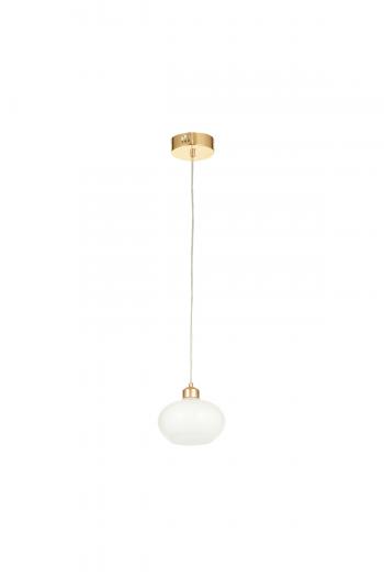 Avizemoda Vanna Tekli Beyaz Camlı Salon Oturma Odası Modern Avize - (Gold Kaplama)