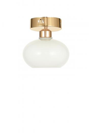 Avizemoda Vanna Tekli Plafonyer Beyaz Camlı Salon Oturma Odası Modern Avize - (Gold Kaplama)