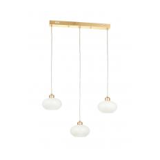 Avizemoda Vanna 3 lü Yemek Masası Üstü Beyaz Camlı Modern Sarkıt Avize - (Gold Kaplama)
