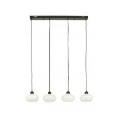 Avizemoda Vanna 4 lü Yemek Masası Üstü Beyaz Camlı Modern Sarkıt Avize - (Siyah)