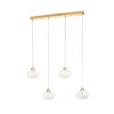 Avizemoda Vanna 4 lü Yemek Masası Üstü Beyaz Camlı Modern Sarkıt Avize - (Gold Kaplama)