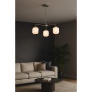 Avizemoda Siena 3 lü Beyaz Camlı Salon Oturma Odası Modern Sarkıt Avize - (Krom Kaplama)