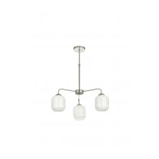 Avizemoda Siena 3 lü Beyaz Camlı Salon Oturma Odası Modern Sarkıt Avize - (Krom Kaplama)