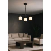Avizemoda Siena 3 lü Beyaz Camlı Salon Oturma Odası Modern Sarkıt Avize - (Siyah)