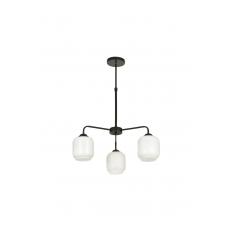 Avizemoda Siena 3 lü Beyaz Camlı Salon Oturma Odası Modern Sarkıt Avize - (Siyah)
