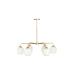 Avizemoda Siena 6 lı Beyaz Camlı Salon Oturma Odası Modern Sarkıt Avize - (Gold Kaplama)