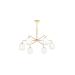 Avizemoda Siena 6 lı Beyaz Camlı Salon Oturma Odası Modern Sarkıt Avize - (Gold Kaplama)