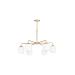 Avizemoda Siena 6 lı Beyaz Camlı Salon Oturma Odası Modern Sarkıt Avize - (Gold Kaplama)