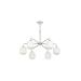 Avizemoda Siena 6 lı Beyaz Camlı Salon Oturma Odası Modern Sarkıt Avize - (Krom Kaplama)