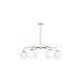 Avizemoda Siena 6 lı Beyaz Camlı Salon Oturma Odası Modern Sarkıt Avize - (Krom Kaplama)