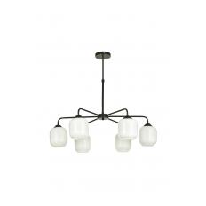 Avizemoda Siena 6 lı Beyaz Camlı Salon Oturma Odası Modern Sarkıt Avize - (Siyah)
