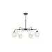Avizemoda Siena 6 lı Beyaz Camlı Salon Oturma Odası Modern Sarkıt Avize - (Siyah)