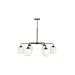 Avizemoda Siena 6 lı Beyaz Camlı Salon Oturma Odası Modern Sarkıt Avize - (Siyah)